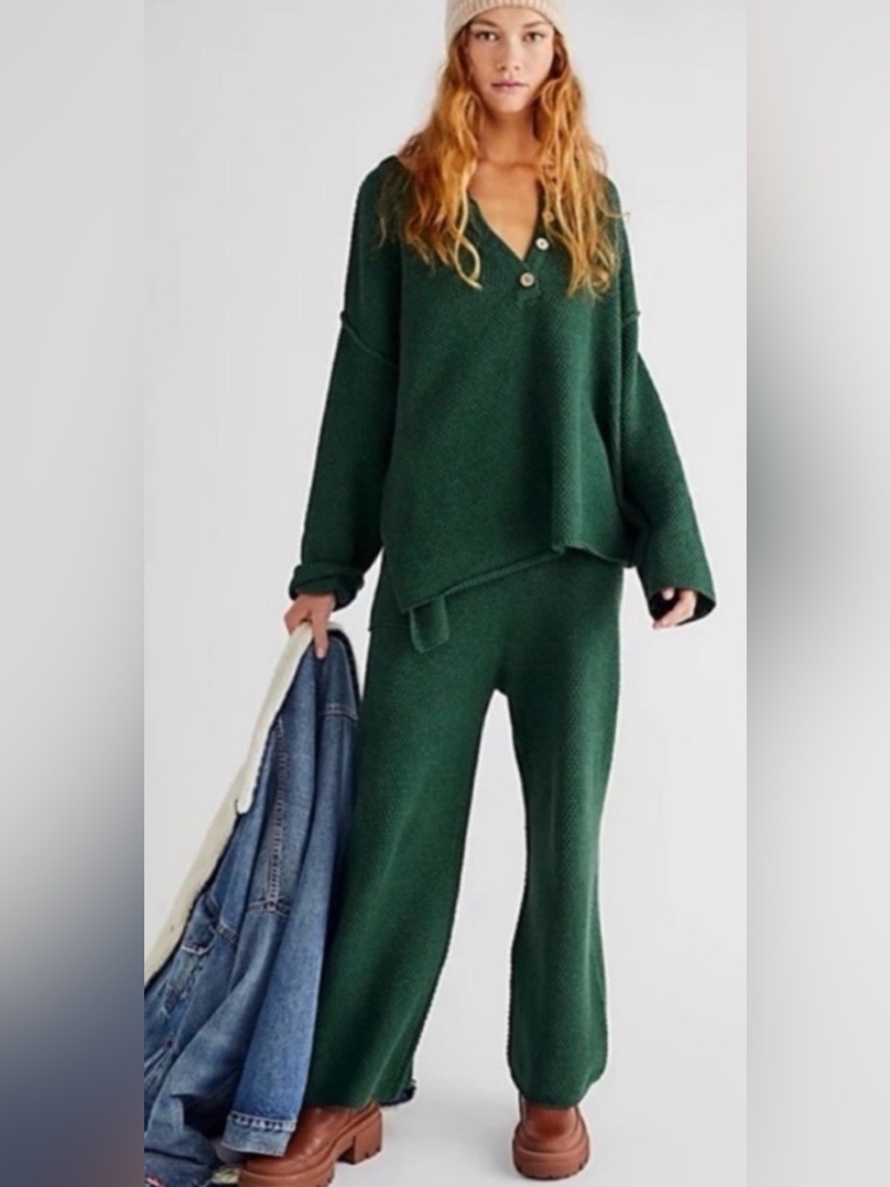 Free People FP Beach Hailee Set in Dark Green Medium